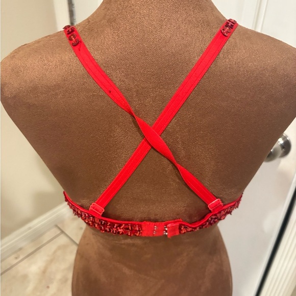 Red Sequin Embellished Bra - Picture 3 of 3